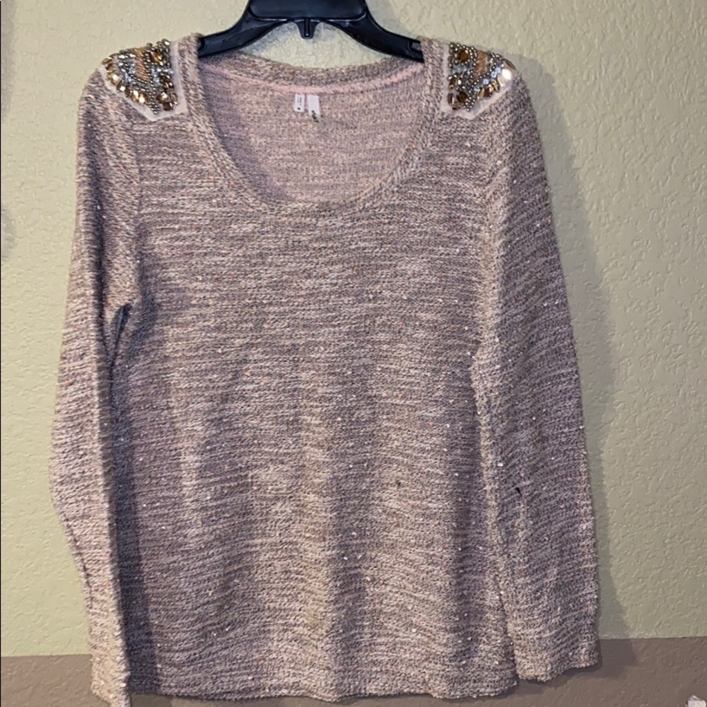 Studio Y embellished pink sweater